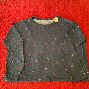 PINK VICTORIA’S SECRET Long Sleeve Top with Rose Pattern NWT